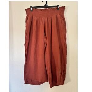 Sonoma Women's Maternity Size XXL Terracotta Gauzy Cotton Pull-On Palazzo Pants